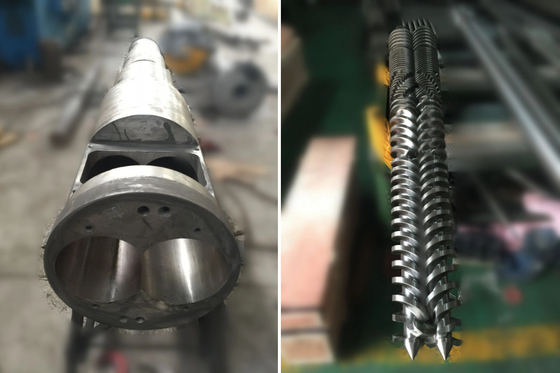 برميل برغي مزدوج مخروطي لماكينة بثق أنابيب PVC 80/156 65/132 55/110 50/105