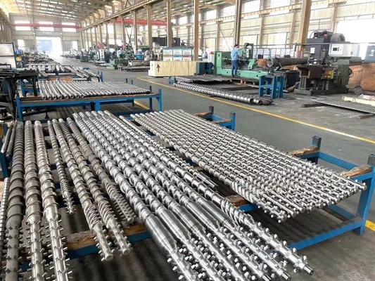 HDPE ثنائي المعدن بولي كلوريد الفينيل برغي وبرميل مع قطع غيار ماكينات شفة