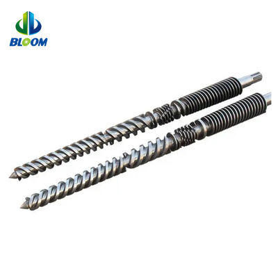 المسمار والبرميل المزدوج المخروطي المزدوج للـ PVC WPC TPE TPU