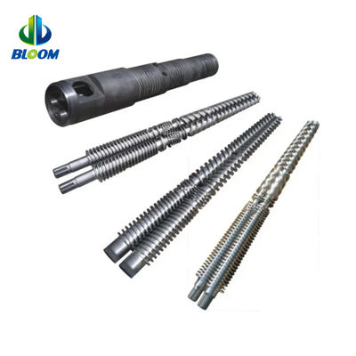 المسمار والبرميل المزدوج المخروطي المزدوج للـ PVC WPC TPE TPU