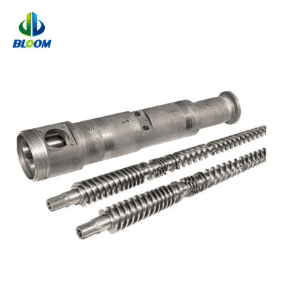 المسمار والبرميل المزدوج المخروطي المزدوج للـ PVC WPC TPE TPU