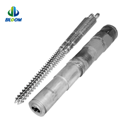 برميل لولبي مزدوج مخروطي ثنائي المعدن عالي الدقة لبثق البلاستيك والمطاط