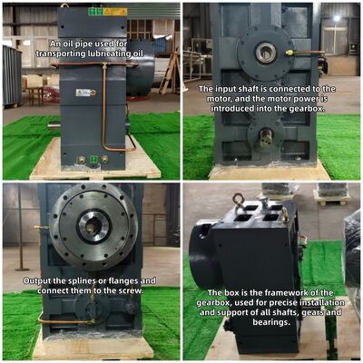 علبة تروس الطارد المتزامنة عالية الدقة وعالية العزم من سلسلة SJ SZ65 للتشغيل المتزامن لآلة بثق البلاستيك