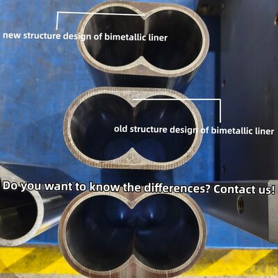 غطاء برميل مزدوج المسمار عالي الأداء مع HRC≥57 صلابة وغطاء سبيكة النيكل لمقاومة درجة الحرارة 600 °C